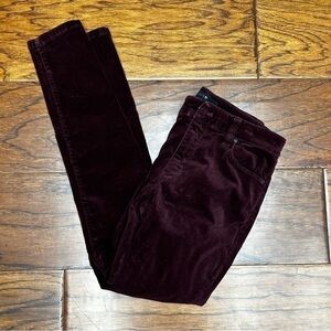 Joes jeans velvet ankle skinny pants
